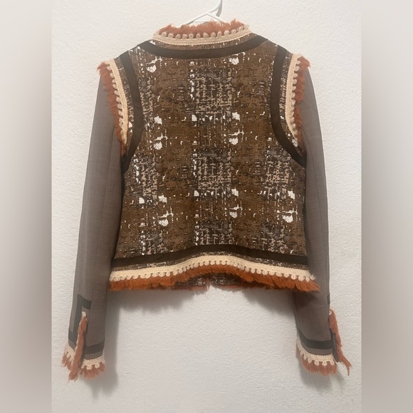 Tory Burch Orange Tweed Blazer Jacket size 6‎ - Picture 8 of 15